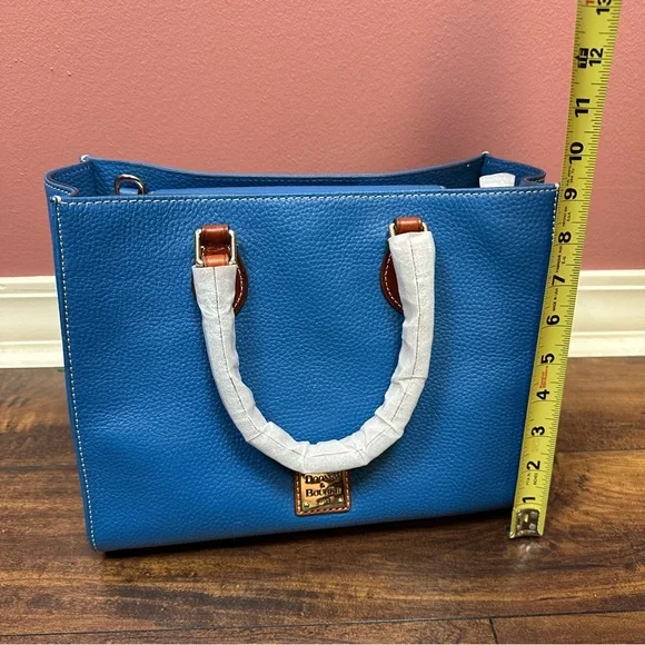 NWT Dooney Bourke Pebble Leather Janine Tote Large Persian Blue